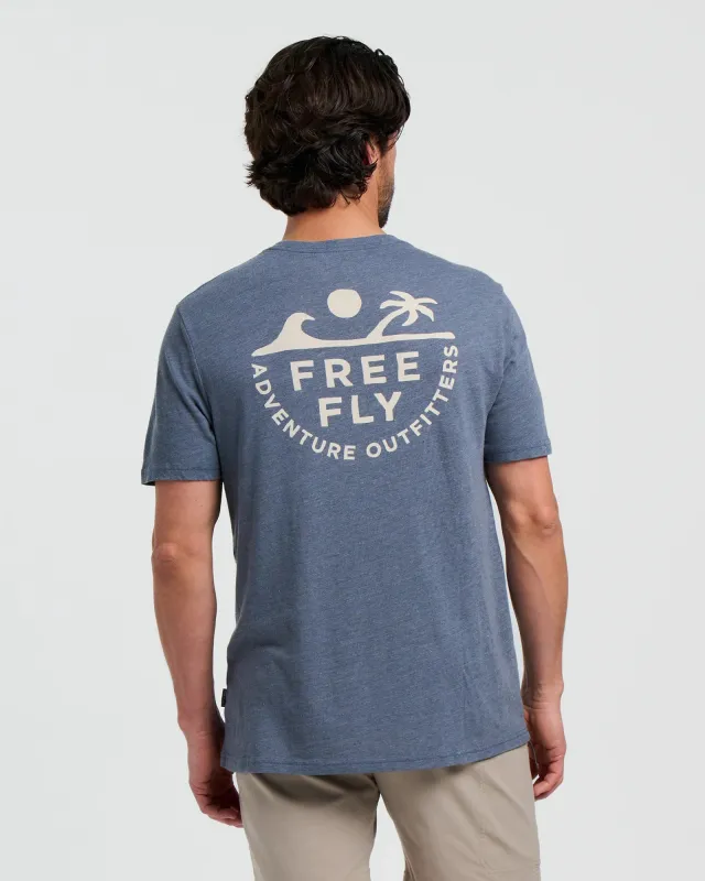 Rising Tide Tee - Heather Storm Cloud sold by Free Fly Apparel