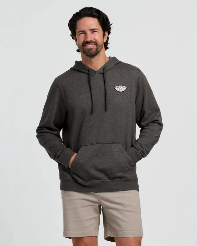Vintage Outfitters Fleece Hoodie - Heather Black Sand made by Free Fly Apparel