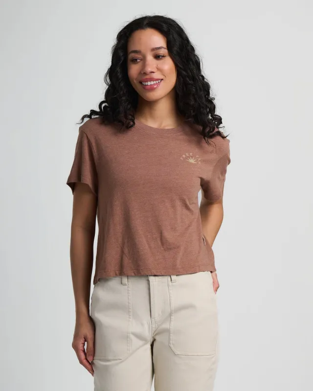 Women's Sunburst Tee - Heather Nutmeg sold by Free Fly Apparel