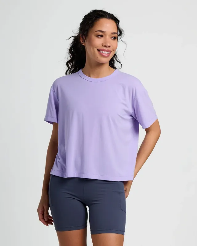 Women's Elevate Lightweight Tee - Bright Lavender sold by Free Fly Apparel