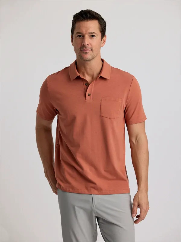 Men's Bamboo Current Polo - Redwood made by Free Fly Apparel