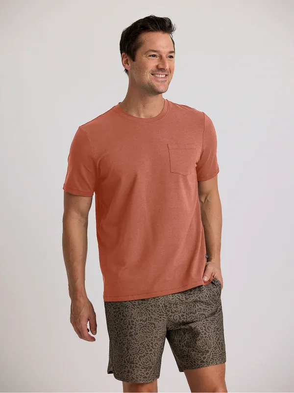 Men's Bamboo Current Pocket Tee - Redwood sold by Free Fly Apparel
