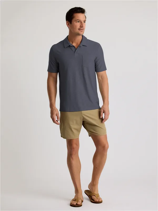 Men's Bamboo Slub Polo II - Storm Cloud made by Free Fly Apparel