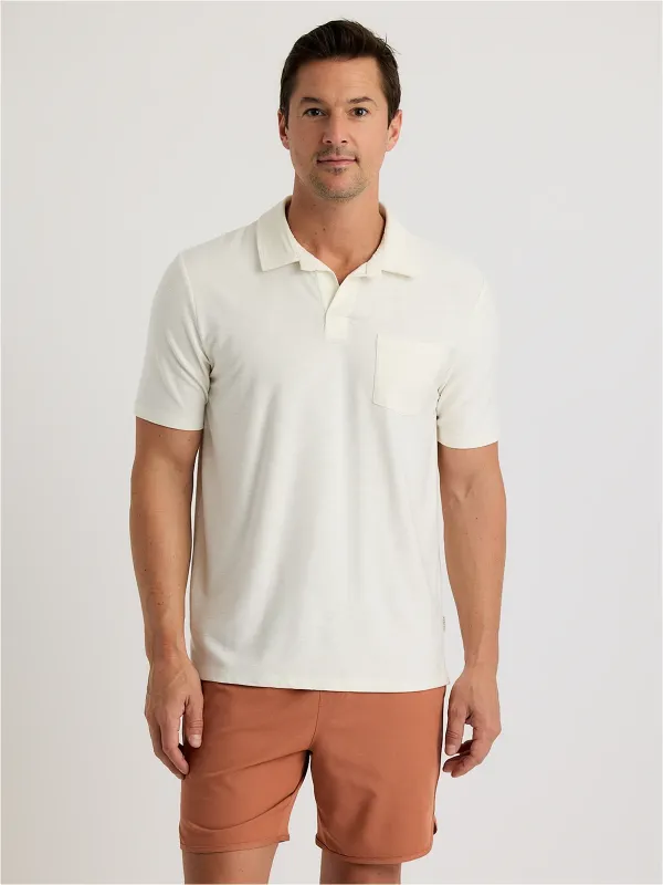 Men's Bamboo Slub Polo II - Sea Salt made by Free Fly Apparel
