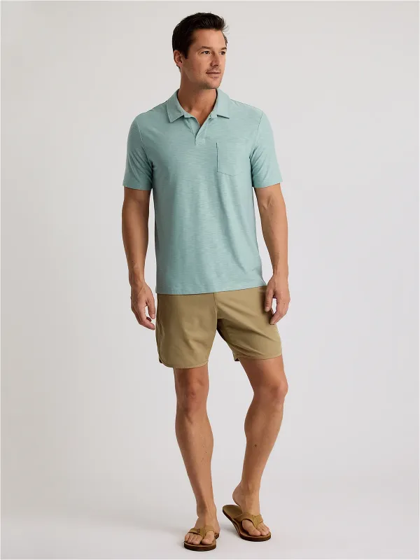 Men's Bamboo Slub Polo II - Ocean Mist sold by Free Fly Apparel
