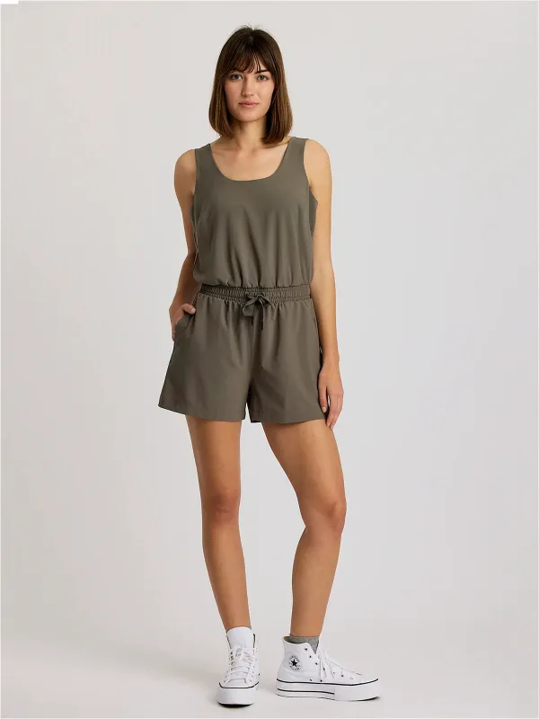 Women's Breeze Romper - Smokey Olive sold by Free Fly Apparel