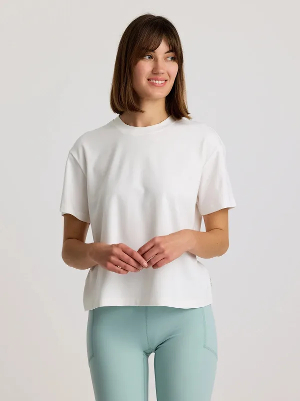 Women's Bamboo Current Boxy Tee - Bright White sold by Free Fly Apparel