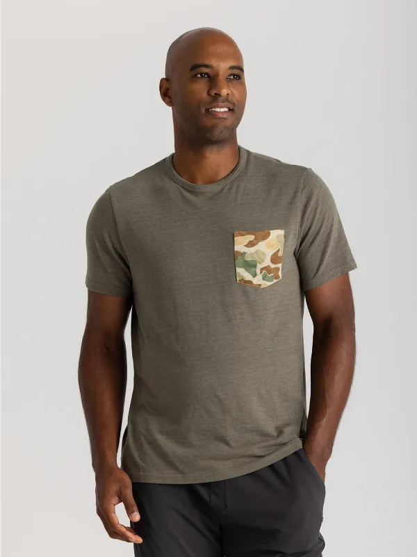 Vintage Camo Pocket Tee - Heather Fatigue sold by Free Fly Apparel