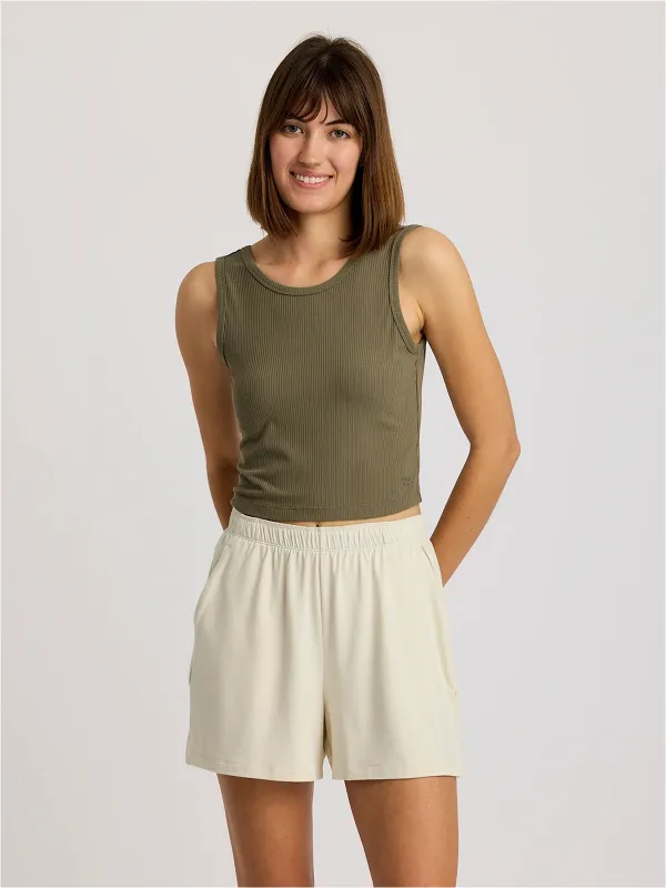 Women's Ribbed Bamboo Tank - Smokey Olive sold by Free Fly Apparel
