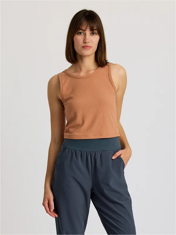 Women's Ribbed Bamboo Tank - Canyon Clay sold by Free Fly Apparel