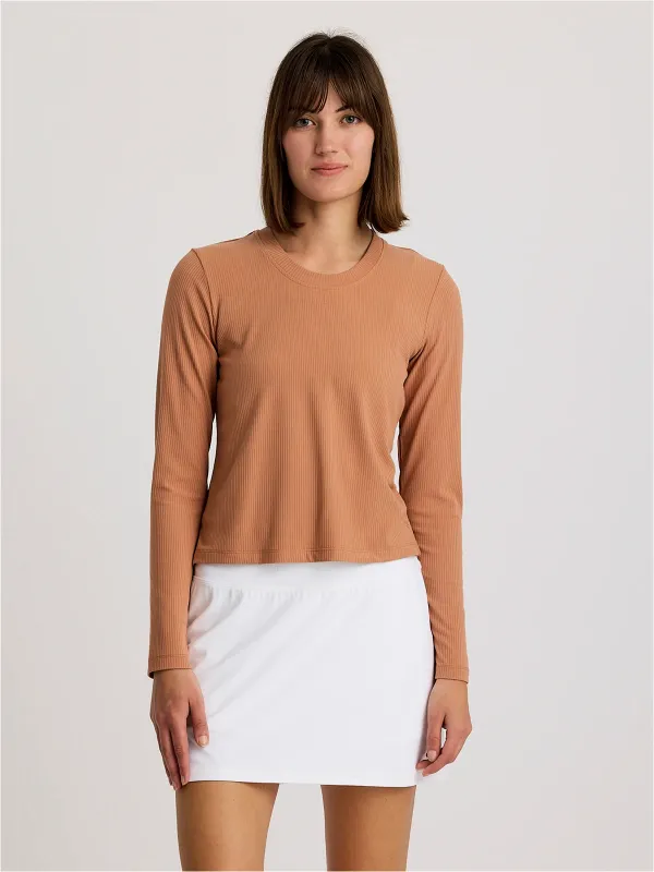 Women's Ribbed Bamboo Long Sleeve - Canyon Clay sold by Free Fly Apparel