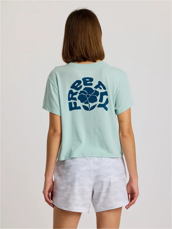 Women's Poppy Tee - Heather Ocean Mist sold by Free Fly Apparel