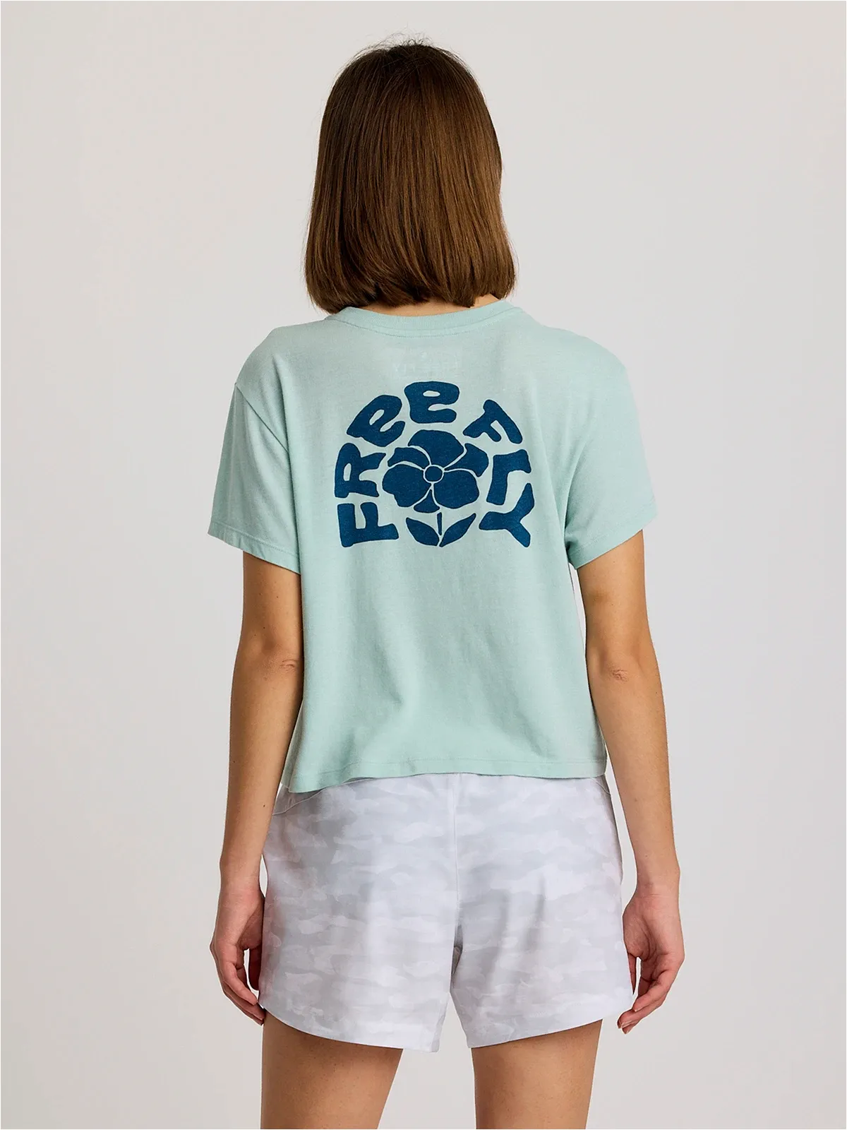 Women's Poppy Tee - Heather Ocean Mist sold by Free Fly Apparel