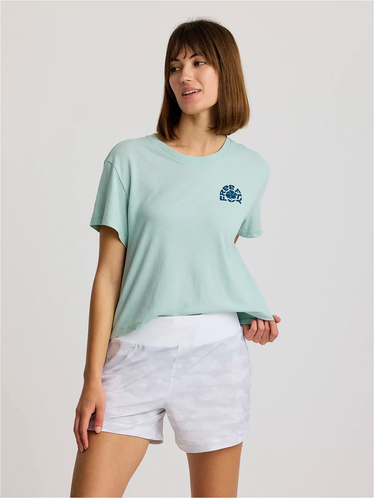 Women's Poppy Tee - Heather Ocean Mist sold by Free Fly Apparel product image thumbnail 3