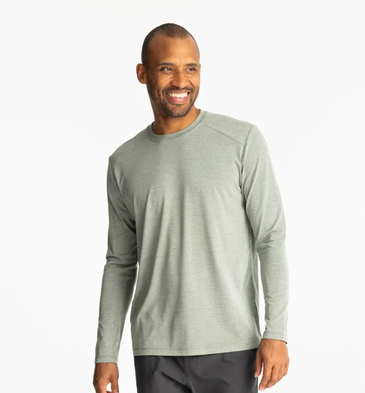 Men's Bamboo Shade Long Sleeve - Heather Agave Green sold by Free Fly Apparel
