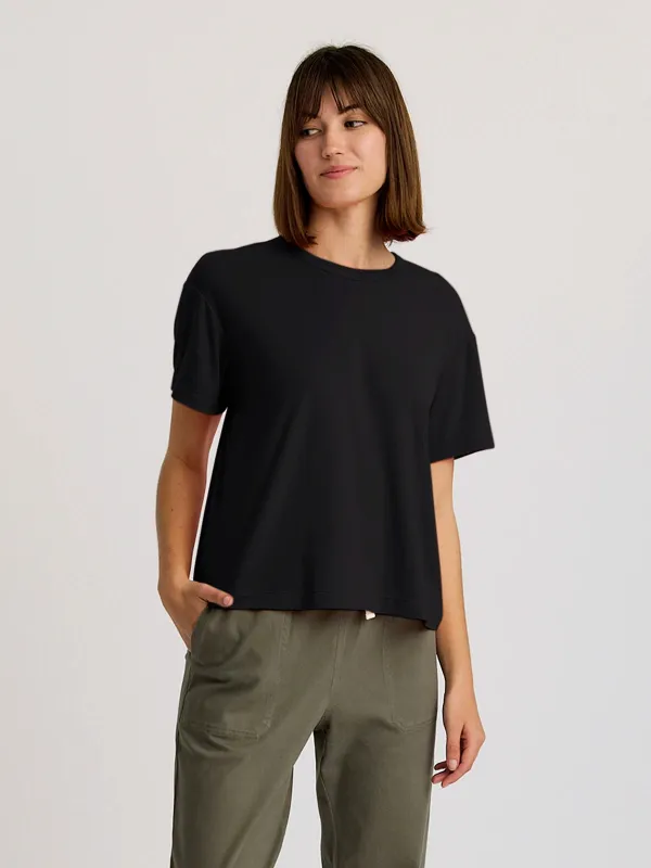 Women's Elevate Lightweight Tee - Black sold by Free Fly Apparel