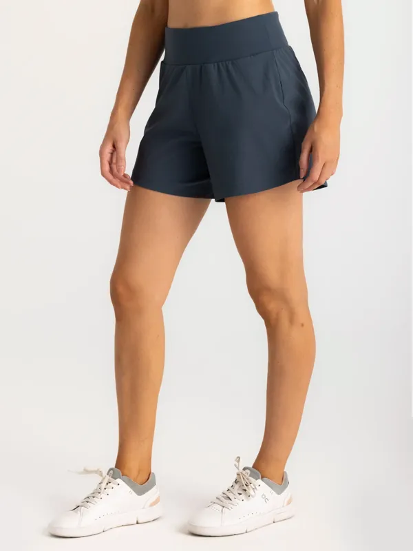 Women's Bamboo-Lined Active Breeze Short – 5" - Storm Cloud made by Free Fly Apparel