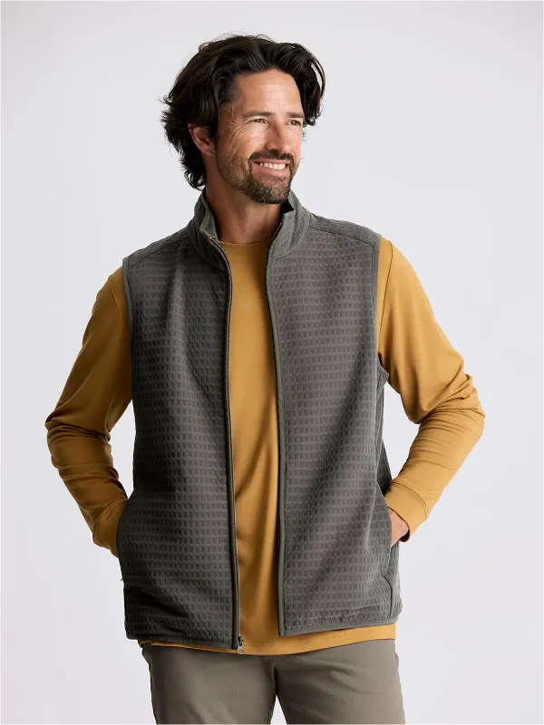 Men's Gridback Fleece Vest - Dark Olive sold by Free Fly Apparel