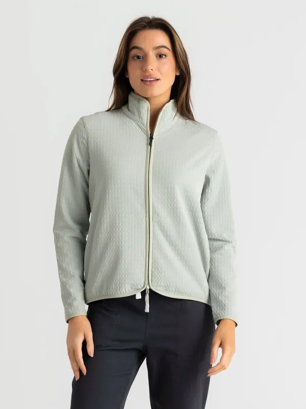 Women's Gridback Fleece Jacket - Desert Sage sold by Free Fly Apparel