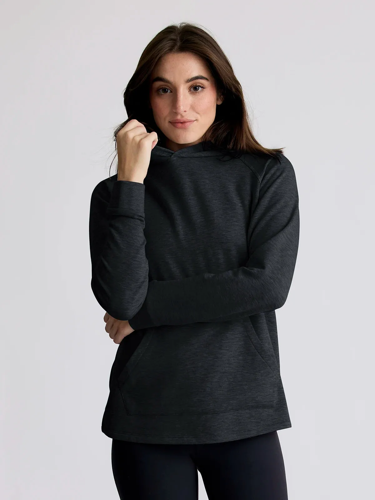 Women's Bamboo Lightweight Fleece Hoodie - Heather Black sold by Free Fly Apparel product image thumbnail 4