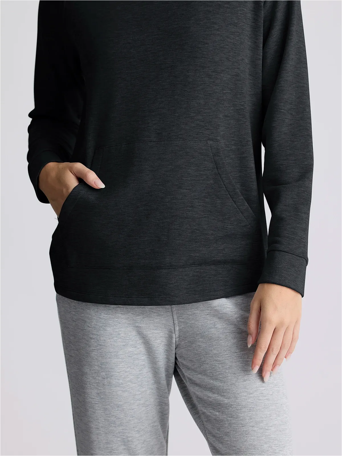 Women's Bamboo Lightweight Fleece Hoodie - Heather Black sold by Free Fly Apparel product image thumbnail 5