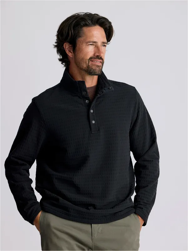 Men's Gridback Fleece Snap Pullover - Black sold by Free Fly Apparel
