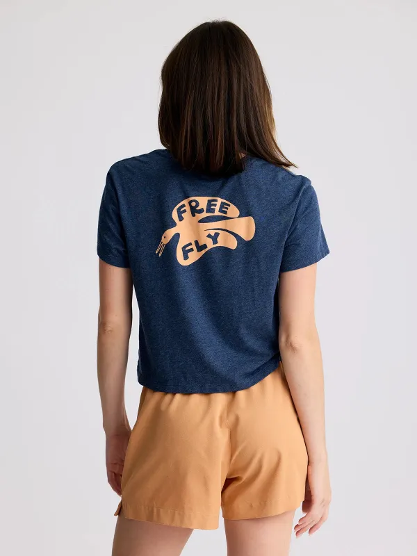 Women's High Flyer Tee - Heather Navy made by Free Fly Apparel