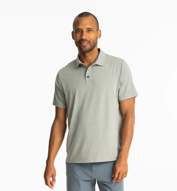 Men's Bamboo Flex Polo II - Heather Agave Green made by Free Fly Apparel