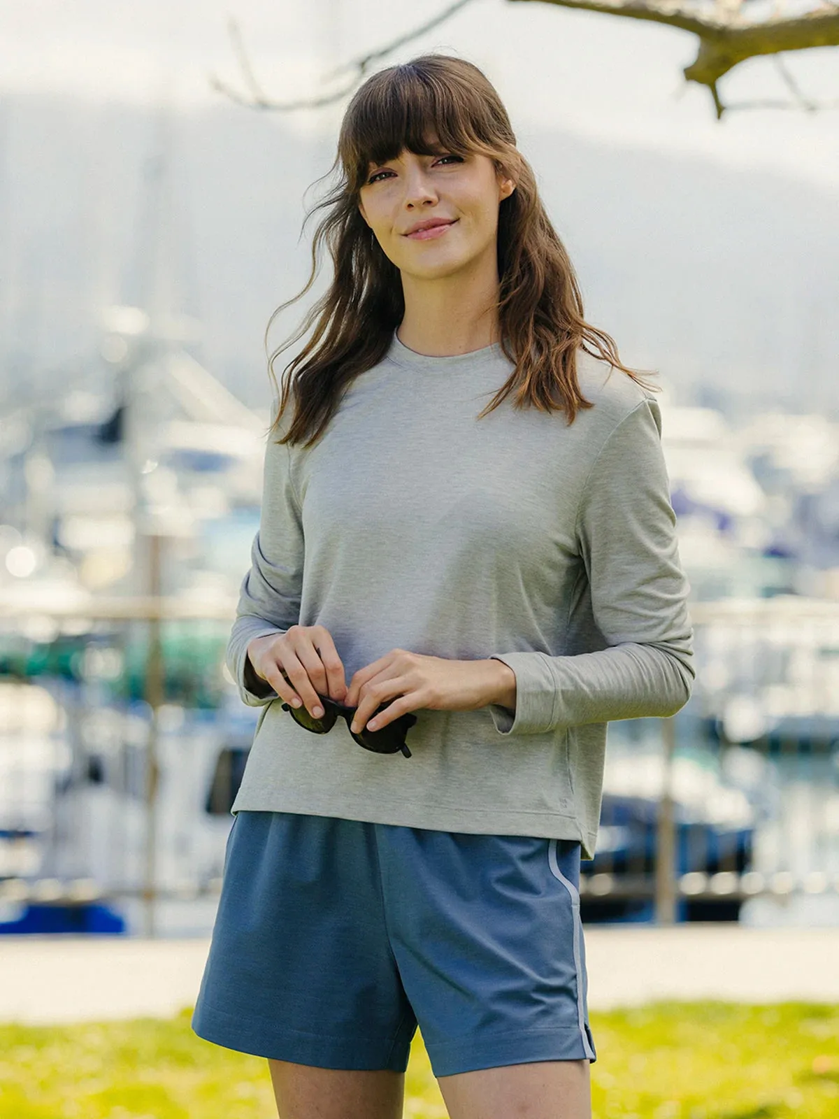Women's Elevate Long Sleeve - Heather Tide Pool sold by Free Fly Apparel product image thumbnail 2