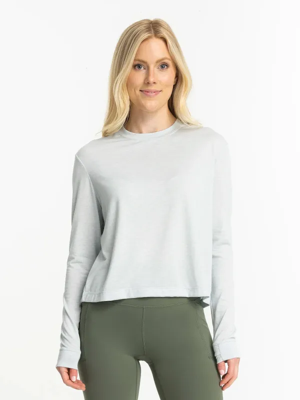 Women's Elevate Long Sleeve - Heather Tide Pool made by Free Fly Apparel