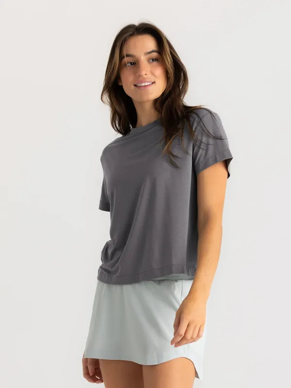 Women's Elevate Lightweight Tee - Smoke sold by Free Fly Apparel