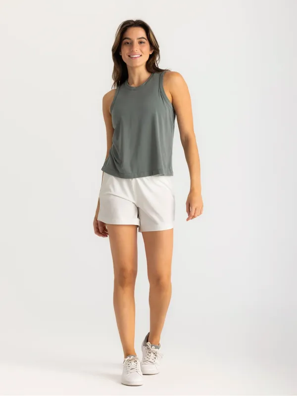 Women's Bamboo-Lined Active Breeze Short – 5" - Sea Salt sold by Free Fly Apparel
