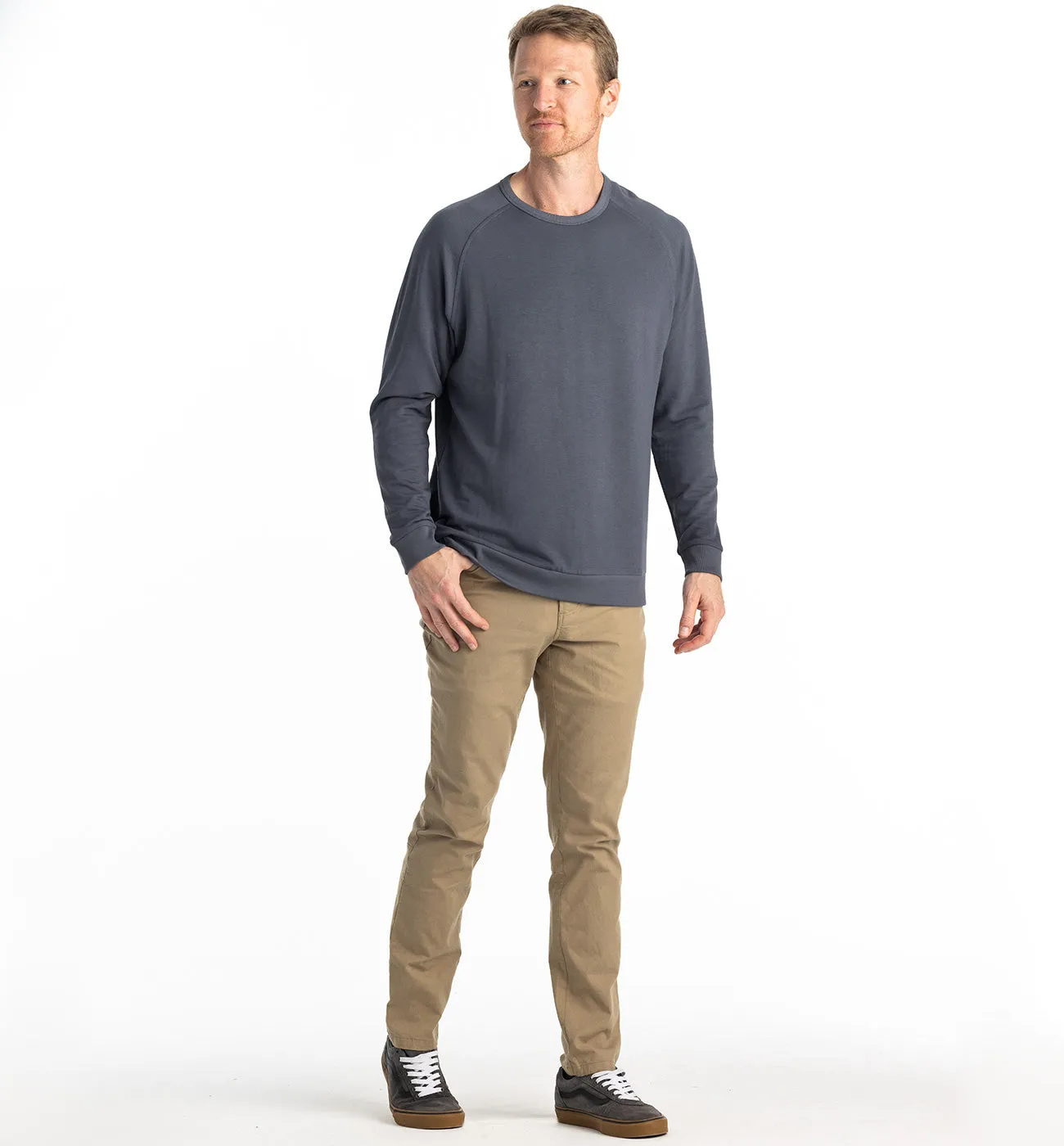 Men's Bamboo Lightweight Fleece Crew - Storm Cloud sold by Free Fly Apparel product image thumbnail 5