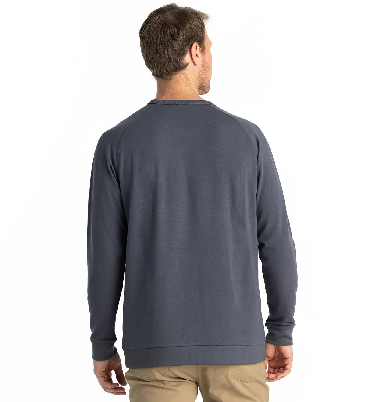 Men's Bamboo Lightweight Fleece Crew - Storm Cloud sold by Free Fly Apparel product image thumbnail 3