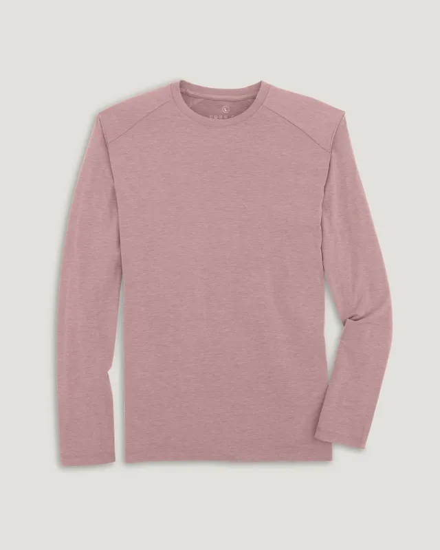 Men's Bamboo Shade Long Sleeve - Heather Adobe Red sold by Free Fly Apparel