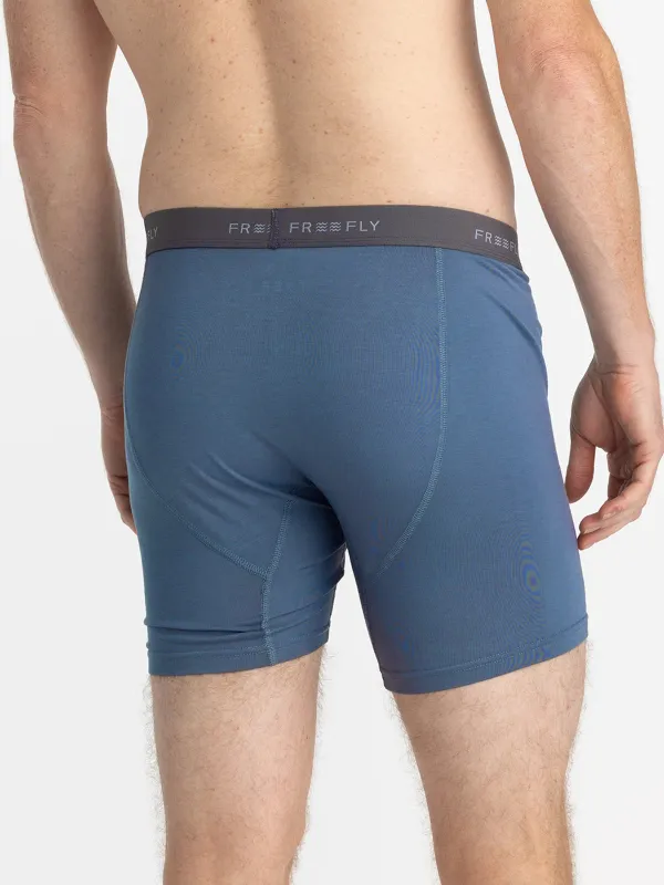 Men's Bamboo Motion Boxer Brief - Slate Blue sold by Free Fly Apparel