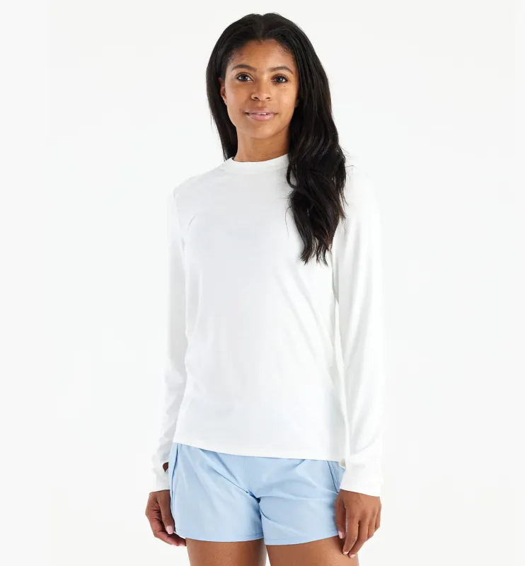 Women's Bamboo Shade Long Sleeve II - Bright White sold by Free Fly Apparel