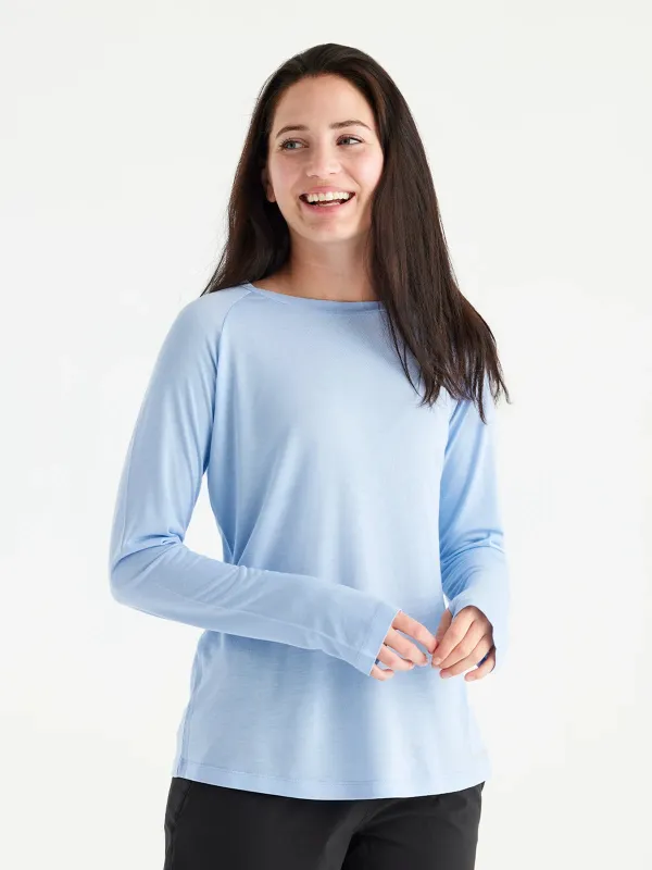 Women's Bamboo Lightweight Long Sleeve II - Clear Sky sold by Free Fly Apparel