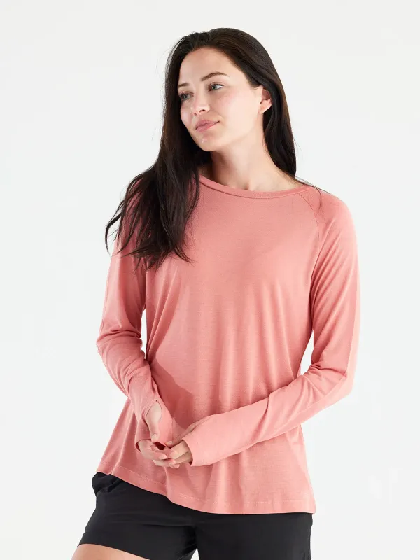Women's Bamboo Lightweight Long Sleeve II - Bright Clay sold by Free Fly Apparel