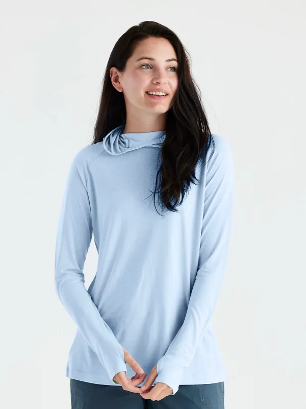Women's Bamboo Lightweight Hoodie II - Clear Sky made by Free Fly Apparel