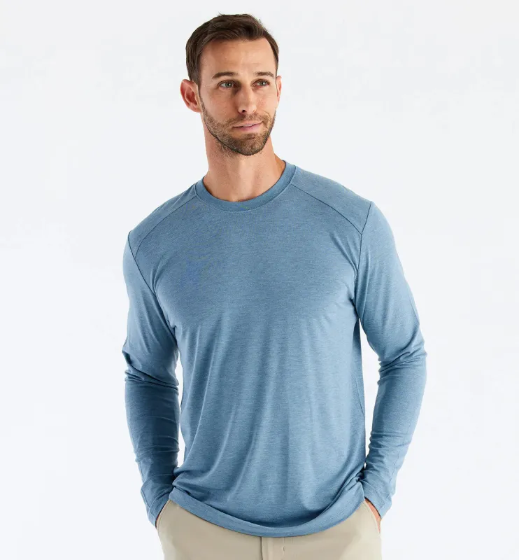 Men's Bamboo Shade Long Sleeve - Heather Slate Blue sold by Free Fly Apparel