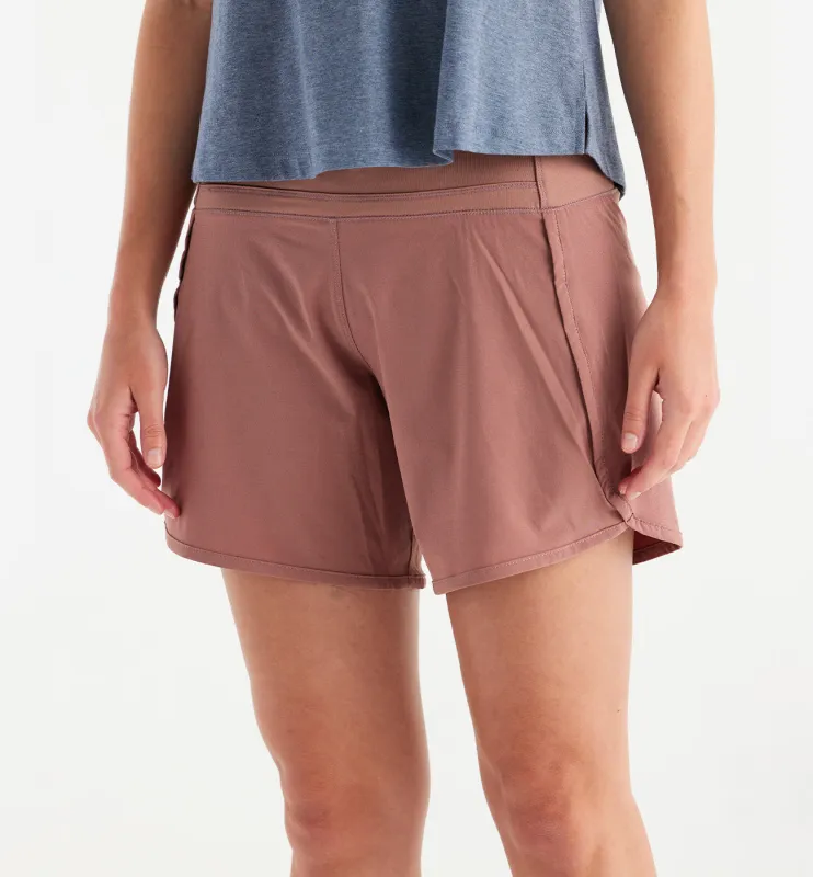 Women's Bamboo-Lined Breeze Short – 6" - Light Sangria sold by Free Fly Apparel
