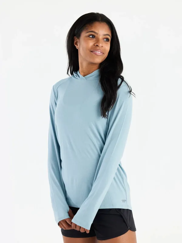 Women's Bamboo Shade Hoodie II - Ocean Mist made by Free Fly Apparel