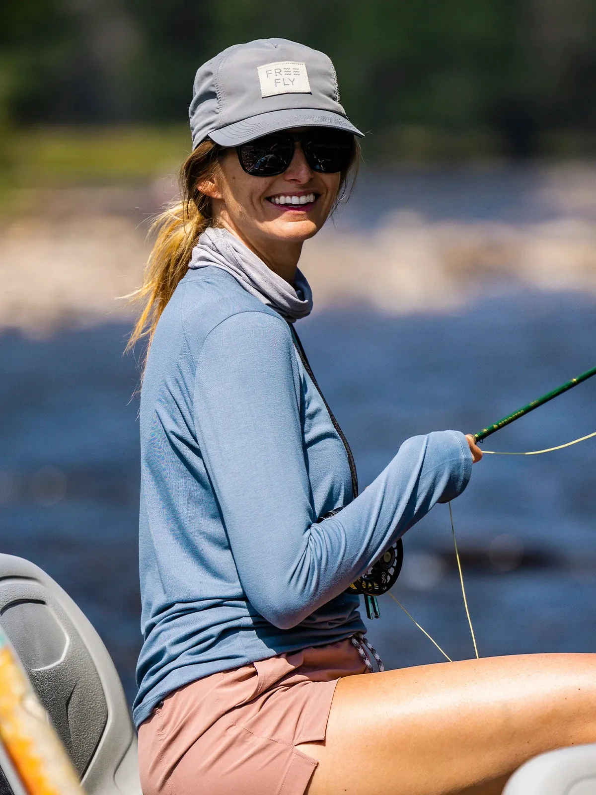Women's Bamboo Shade Long Sleeve II - Ocean Mist sold by Free Fly Apparel product image thumbnail 2
