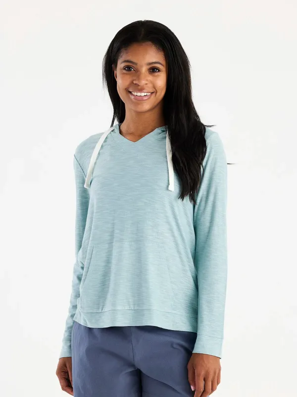 Women's Bamboo Slub Hoodie - Ocean Mist sold by Free Fly Apparel