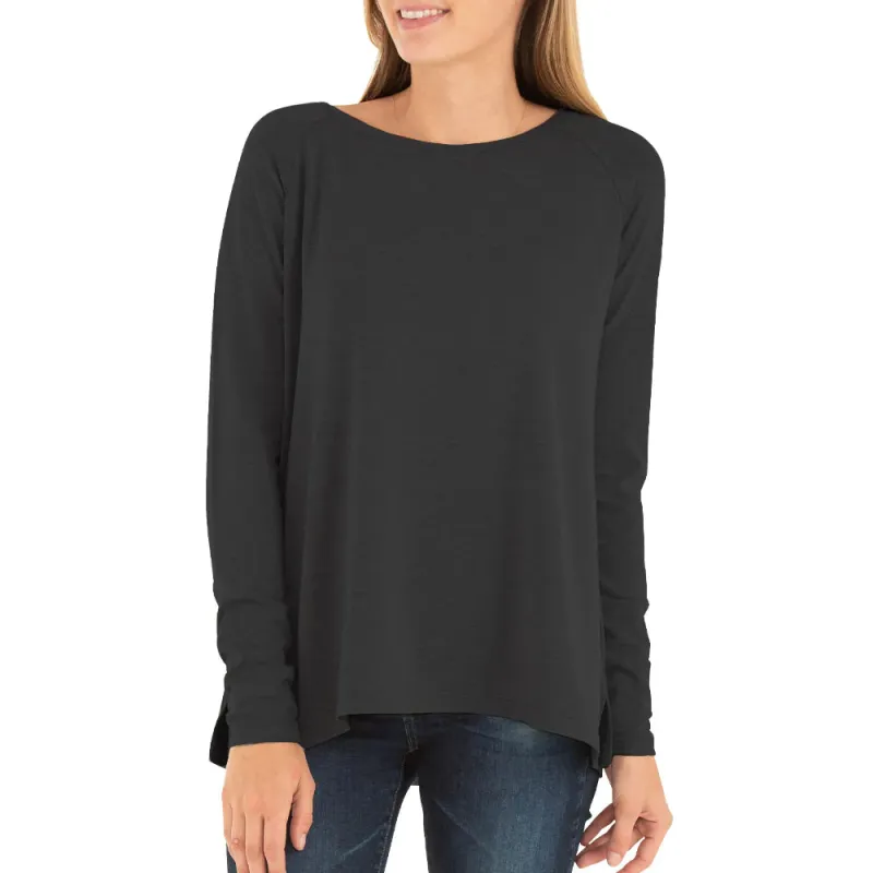 Women's Bamboo Everyday Flex Long Sleeve - Heather Black sold by Free Fly Apparel