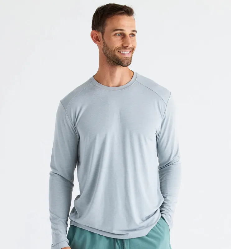 Men's Bamboo Shade Long Sleeve - Heather Aspen Grey sold by Free Fly Apparel