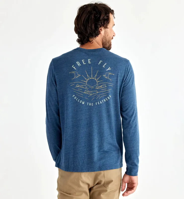Blitz Long Sleeve - Heather True Navy made by Free Fly Apparel