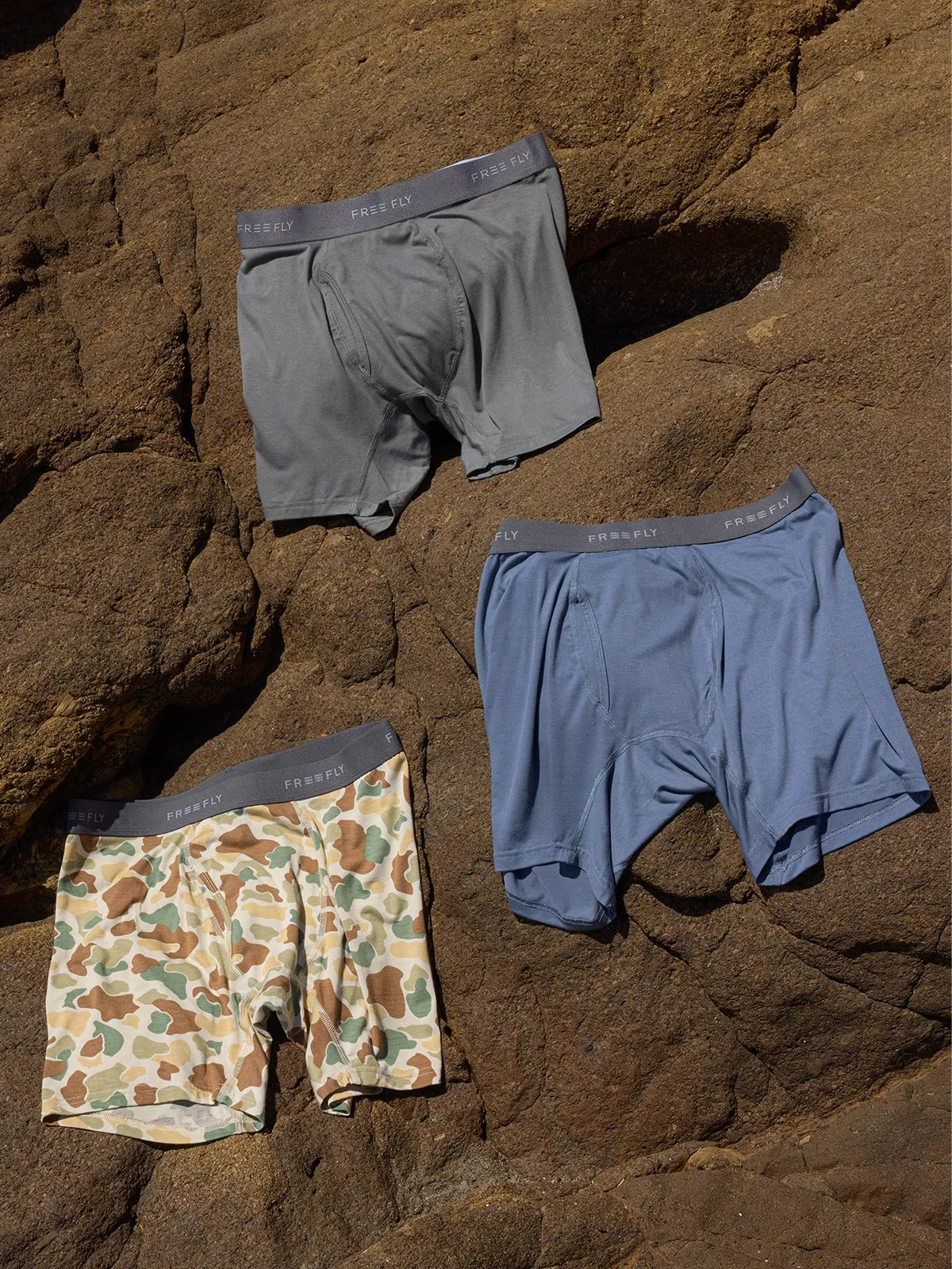 Men's Bamboo Motion Boxer Brief - Fatigue sold by Free Fly Apparel product image thumbnail 2