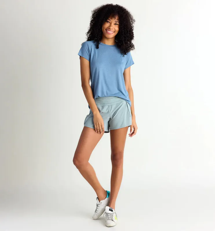 Women's Bamboo-Lined Breeze Short – 4" - Green Haze sold by Free Fly Apparel